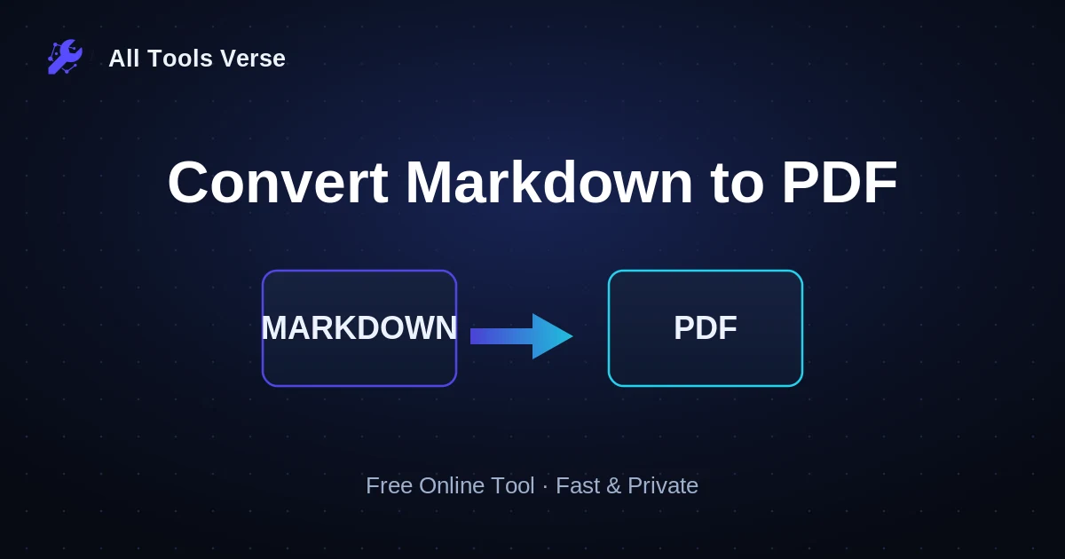 Convert Markdown to PDF · free online tool · All Tools Verse
