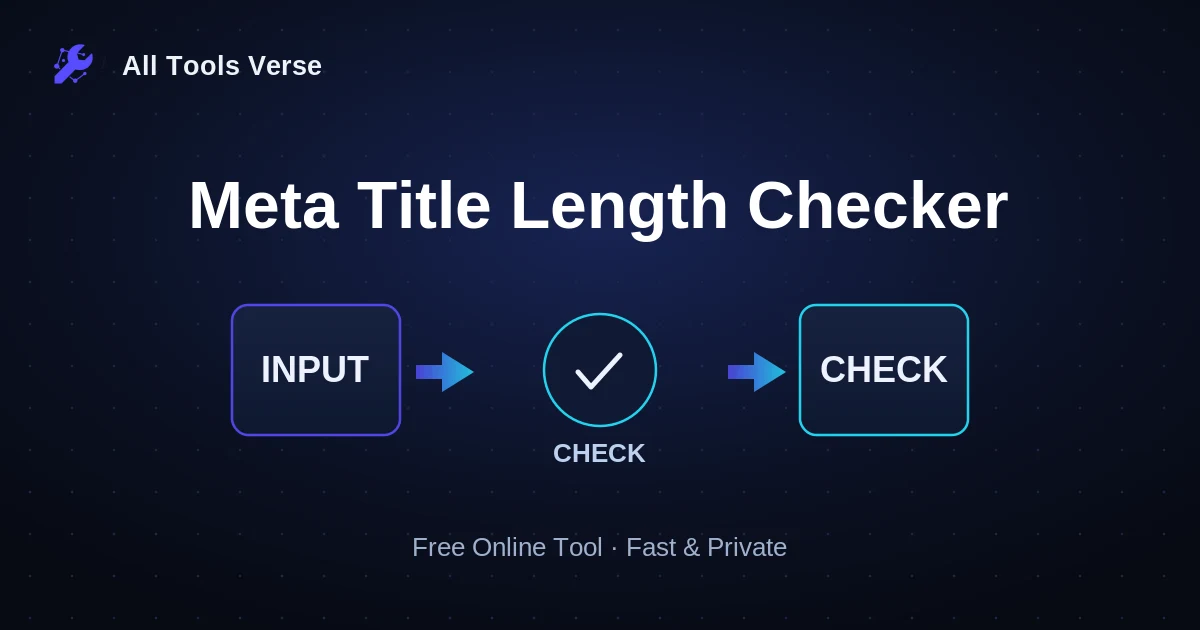Meta Title Length Checker · free online tool · All Tools Verse