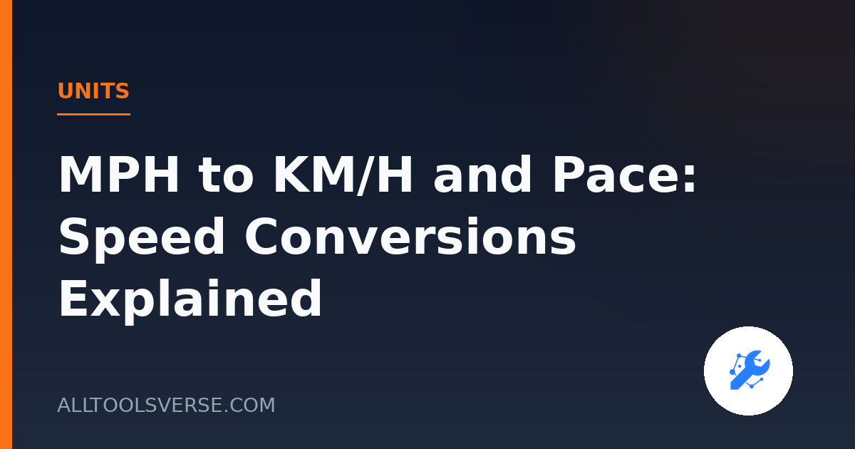 MPH to KM/H and Pace: Speed Conversions Explained
