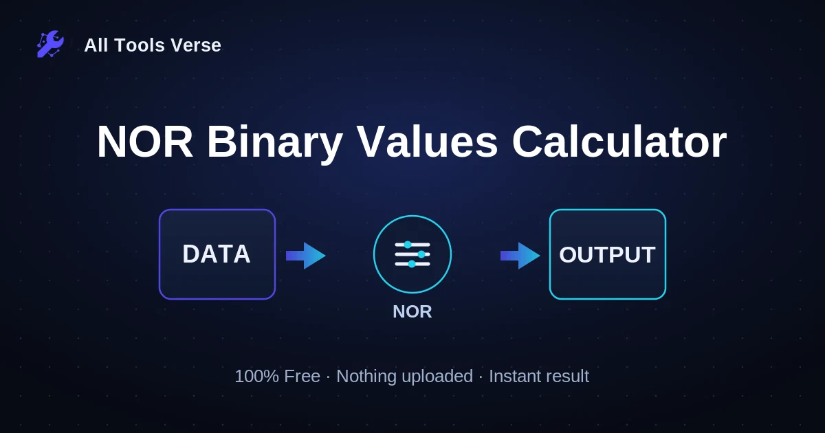 NOR Binary Values Calculator · free online tool · All Tools Verse