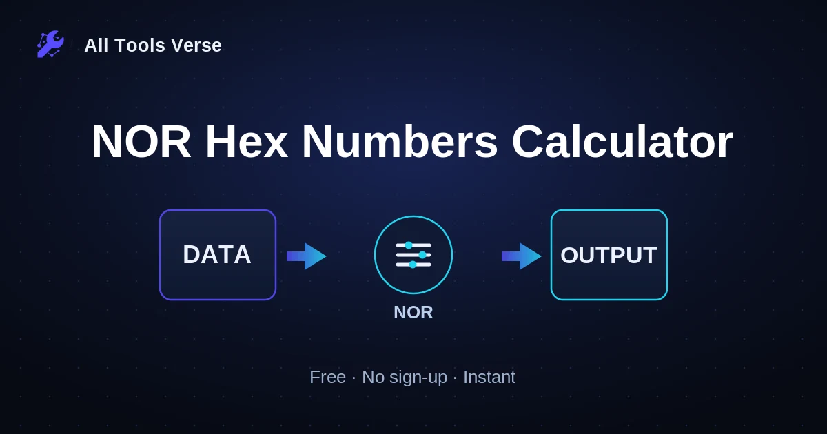 NOR Hex Numbers Calculator · free online tool · All Tools Verse
