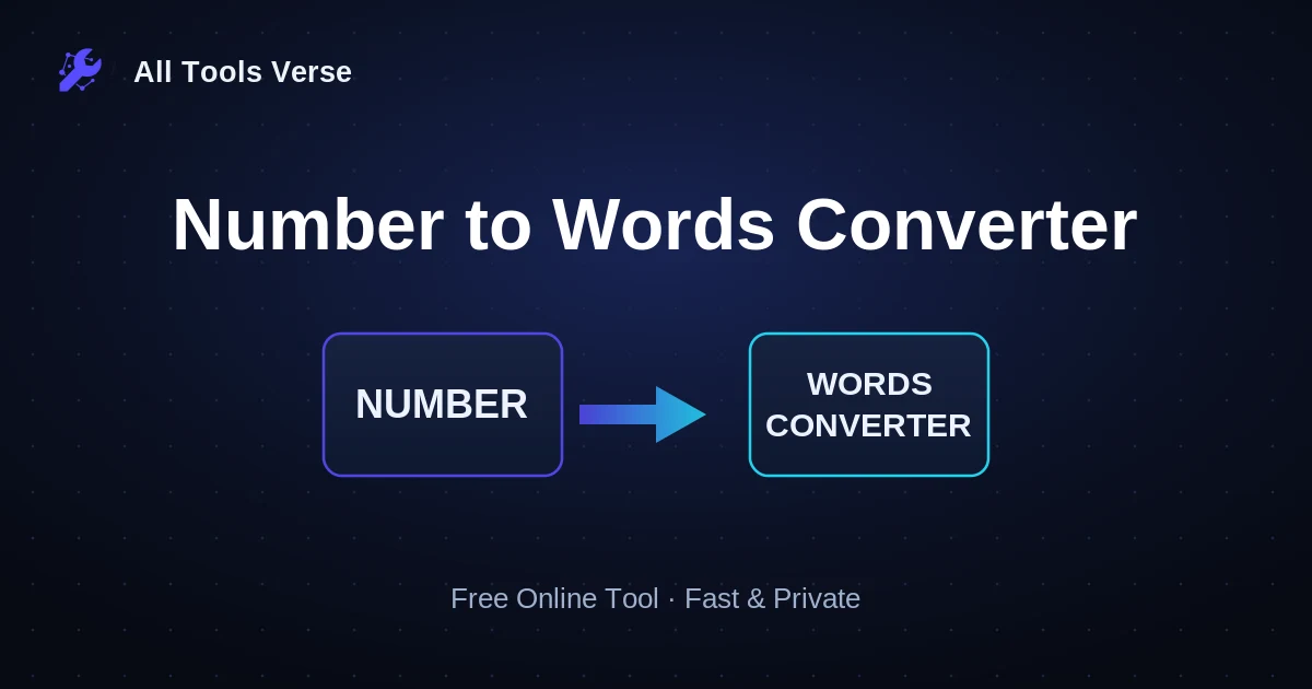 Number to Words Converter · free online tool · All Tools Verse