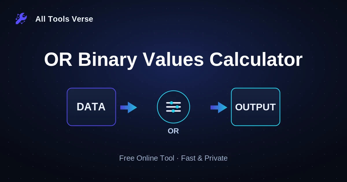 OR Binary Values Calculator · free online tool · All Tools Verse