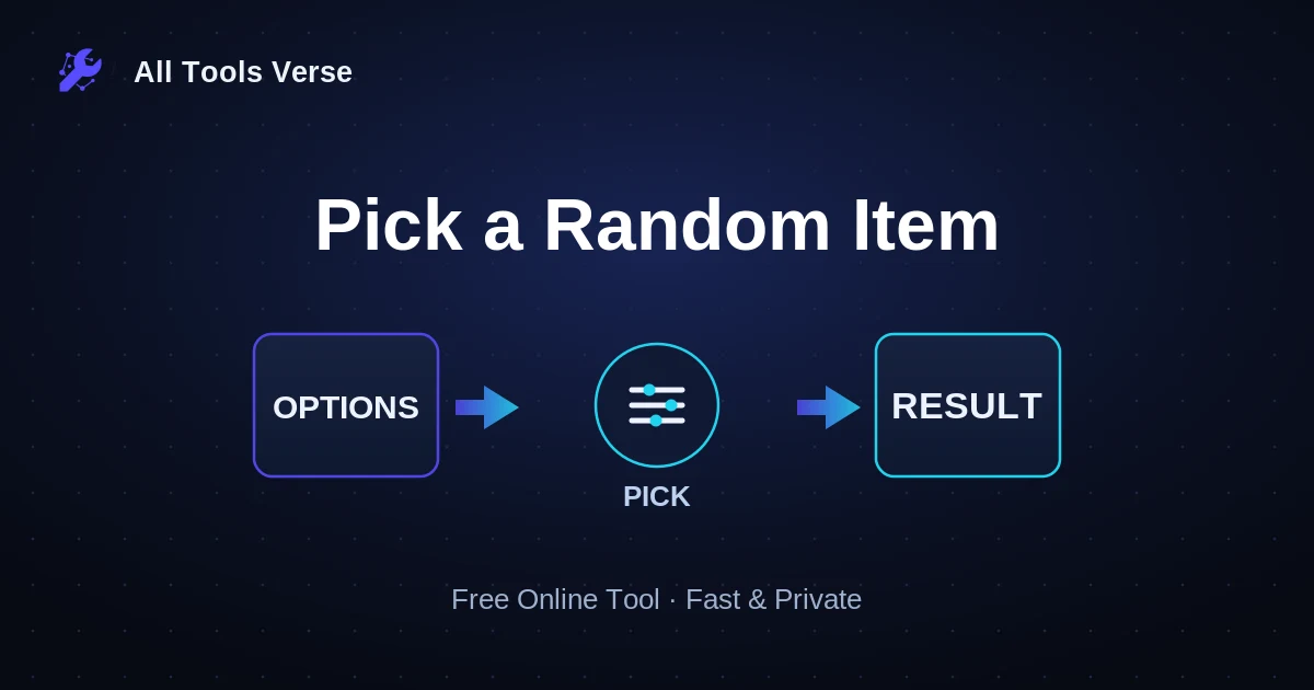 Pick a Random Item · free online tool · All Tools Verse