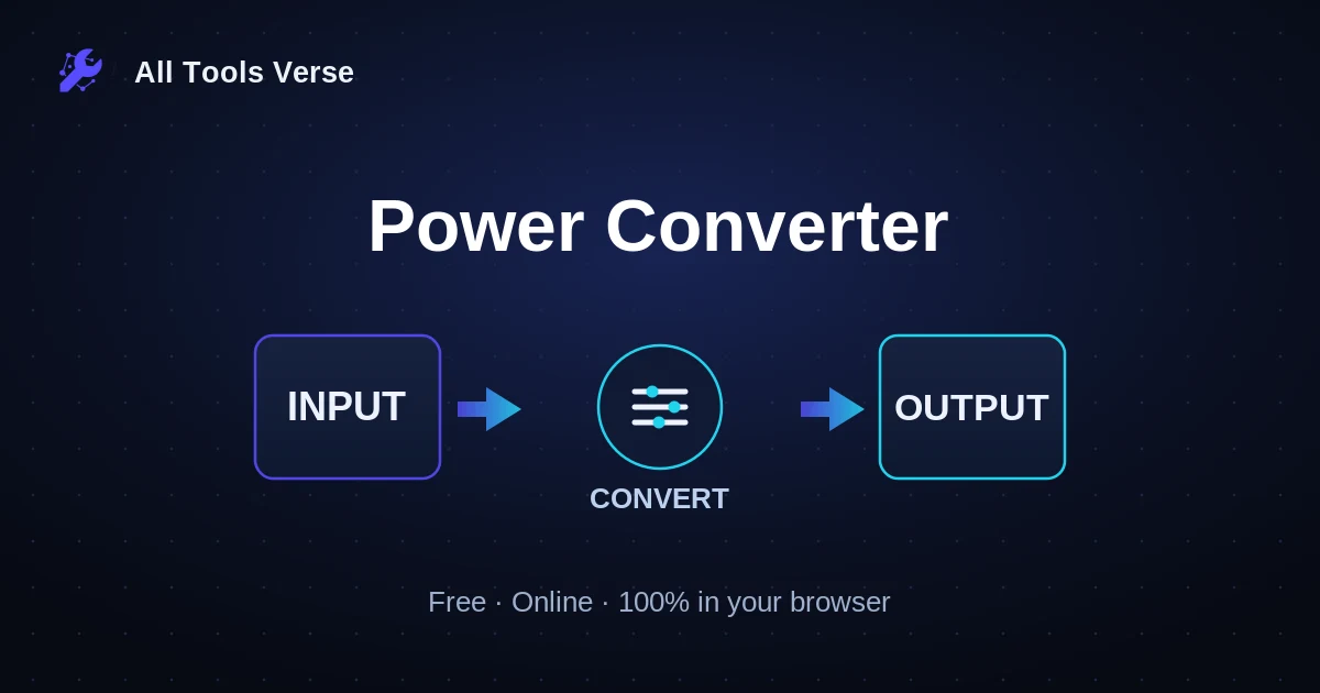 Power Converter · free online tool · All Tools Verse
