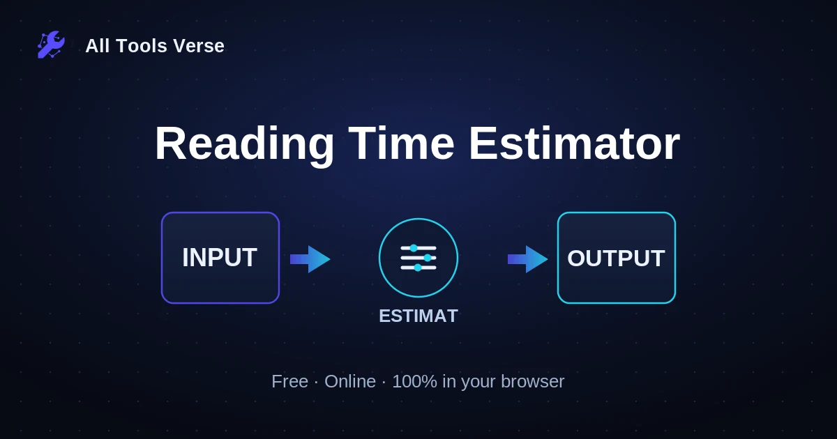 Reading Time Estimator · free online tool · All Tools Verse