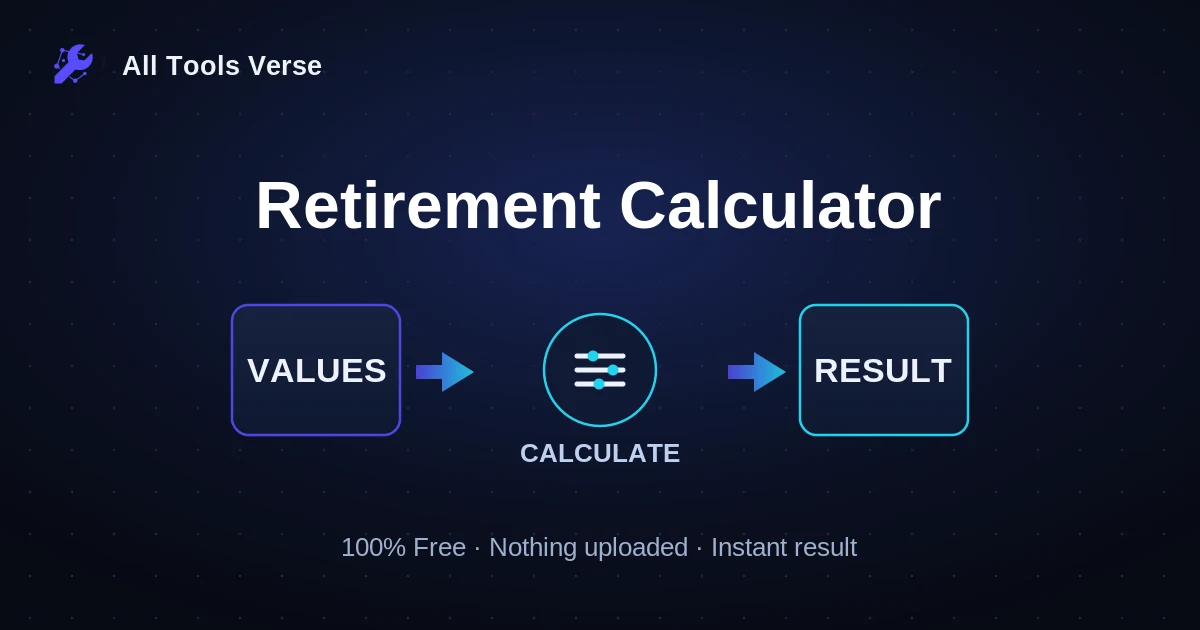 Retirement Calculator · free online tool · All Tools Verse