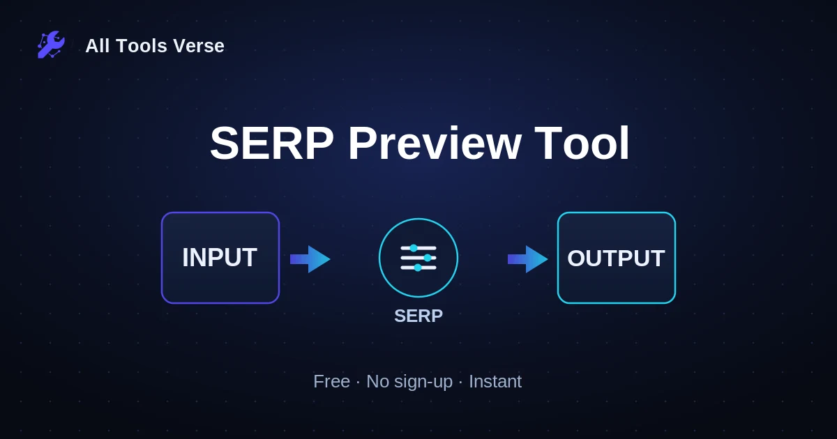SERP Preview Tool · free online tool · All Tools Verse