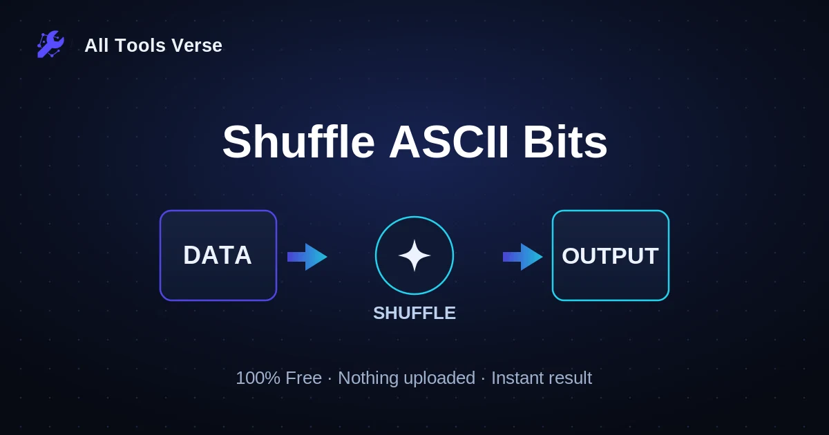 Shuffle ASCII Bits · free online tool · All Tools Verse