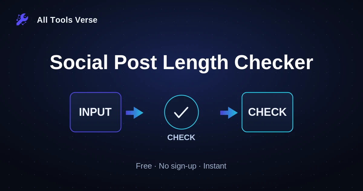 Social Post Length Checker · free online tool · All Tools Verse