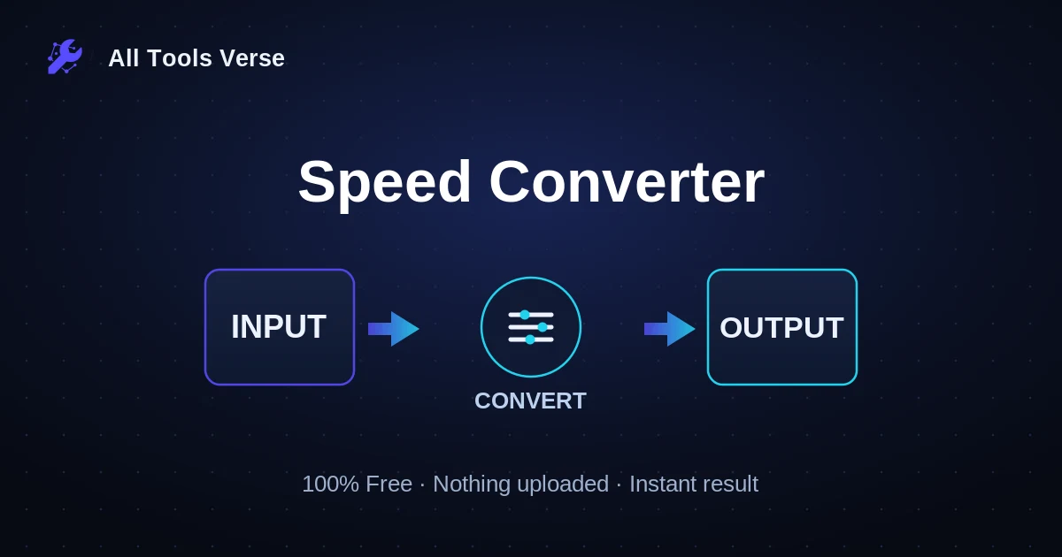 Speed Converter · free online tool · All Tools Verse