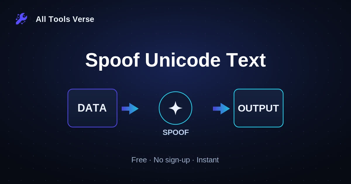 Spoof Unicode Text · free online tool · All Tools Verse