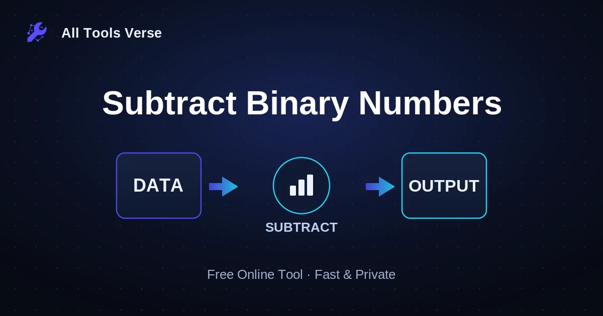 Subtract Binary Numbers · free online tool · All Tools Verse