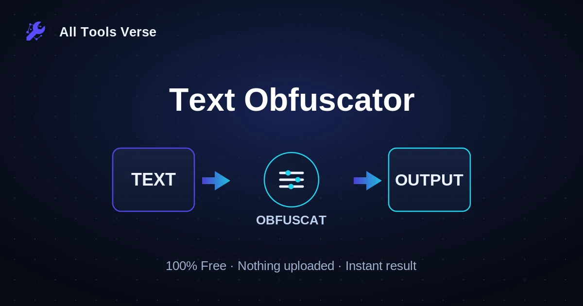 Text Obfuscator · free online tool · All Tools Verse