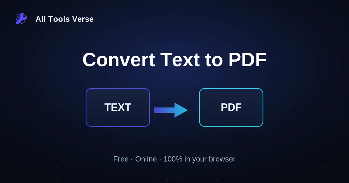 Convert Text to PDF · free online tool · All Tools Verse