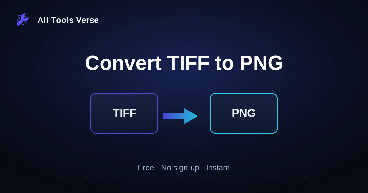 Convert TIFF to PNG · free online tool · All Tools Verse