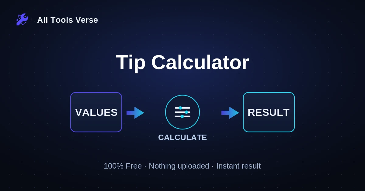 Tip Calculator · free online tool · All Tools Verse