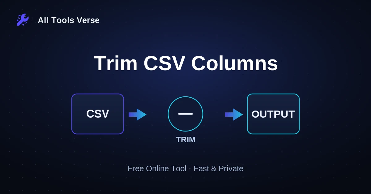 Trim CSV Columns · free online tool · All Tools Verse
