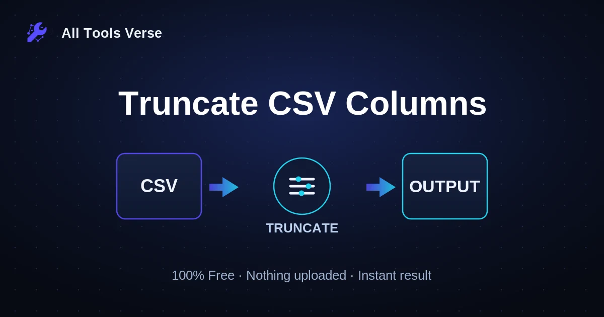 Truncate CSV Columns · free online tool · All Tools Verse