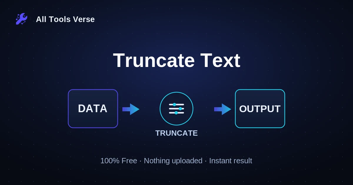 Truncate Text · free online tool · All Tools Verse