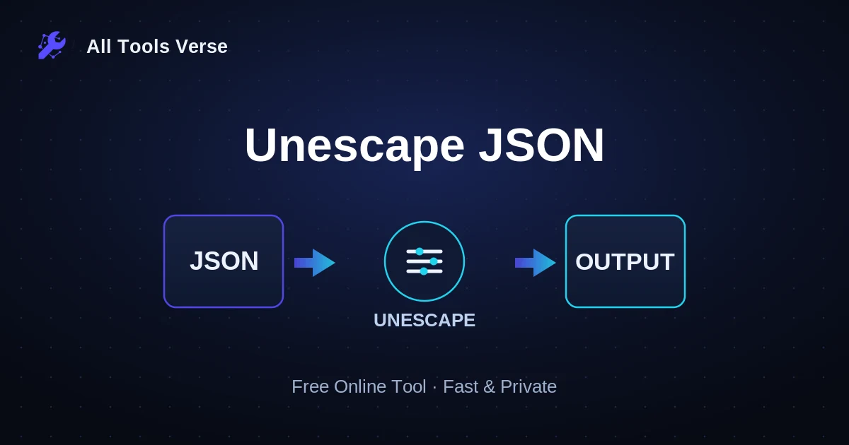 Unescape JSON · free online tool · All Tools Verse