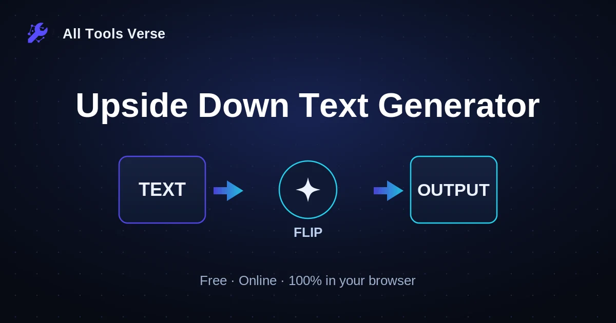 Upside Down Text Generator · free online tool · All Tools Verse