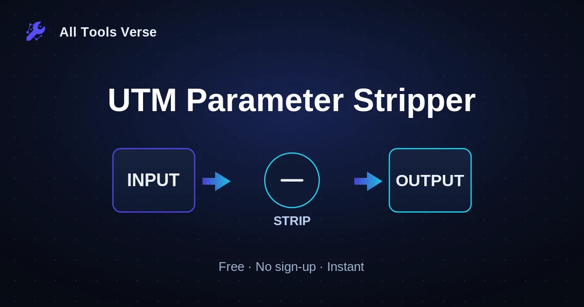 UTM Parameter Stripper · free online tool · All Tools Verse