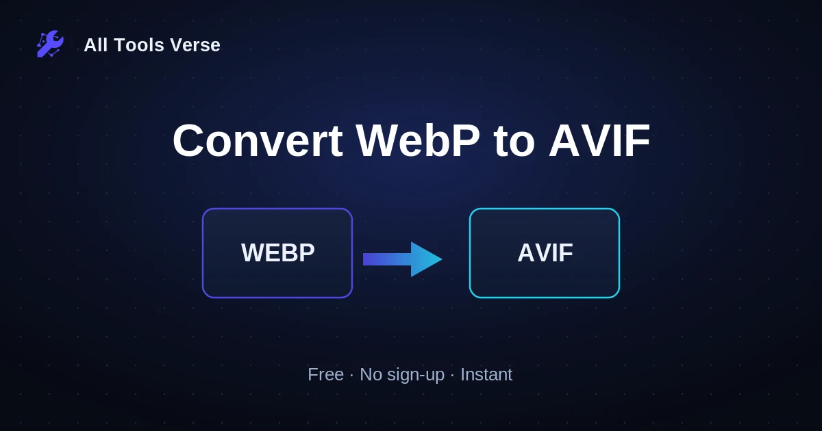 Convert WebP to AVIF · free online tool · All Tools Verse