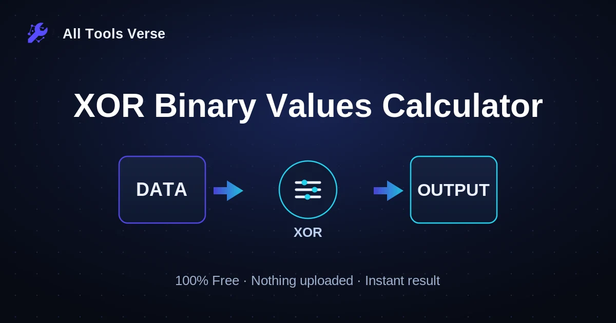 XOR Binary Values Calculator · free online tool · All Tools Verse