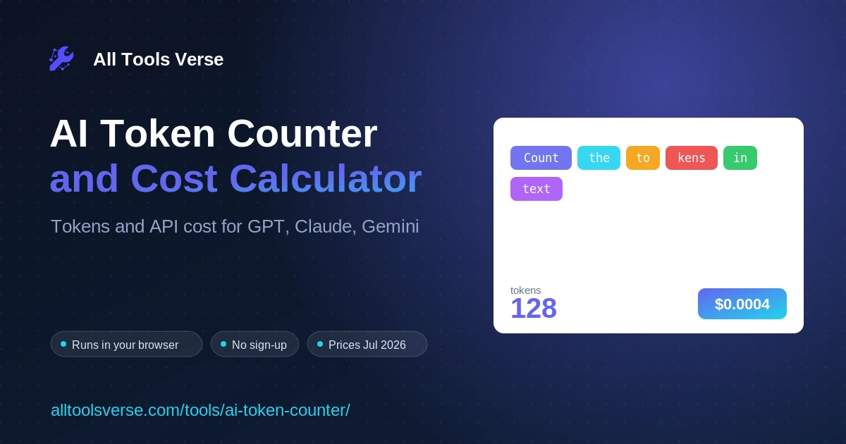 AI Token Counter - free online tool by All Tools Verse