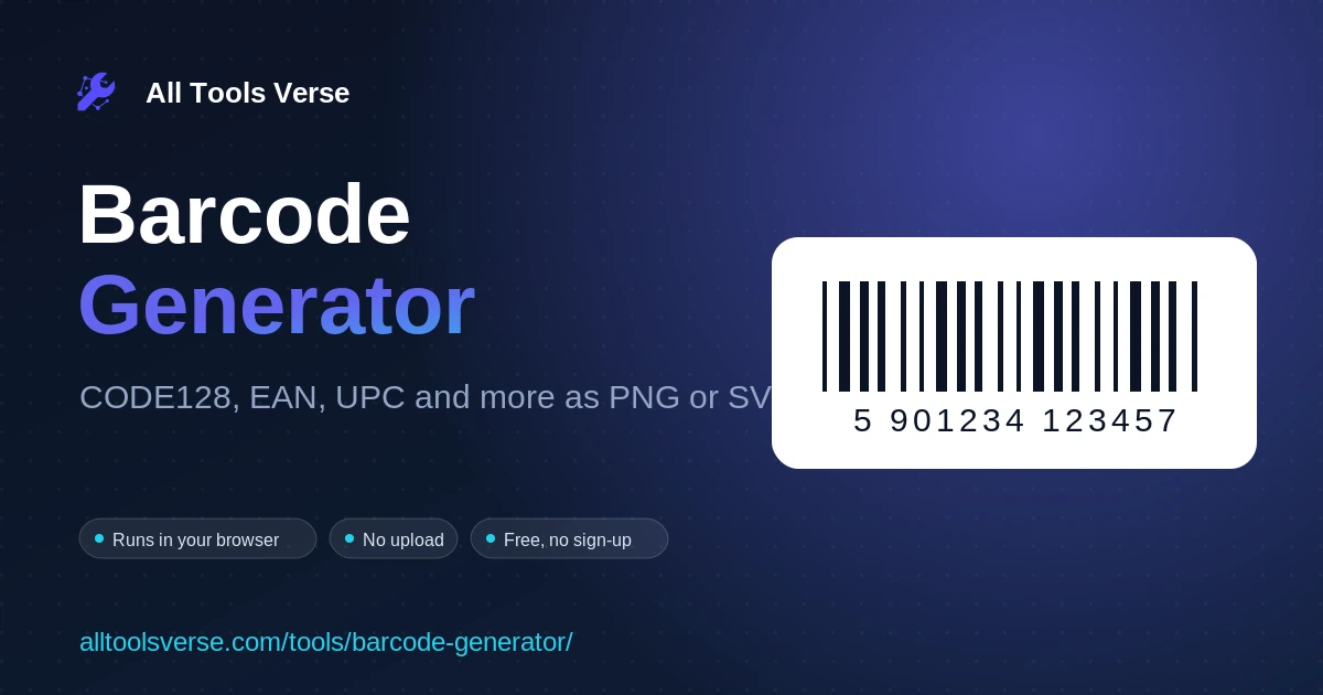 Barcode Generator - free online tool by All Tools Verse