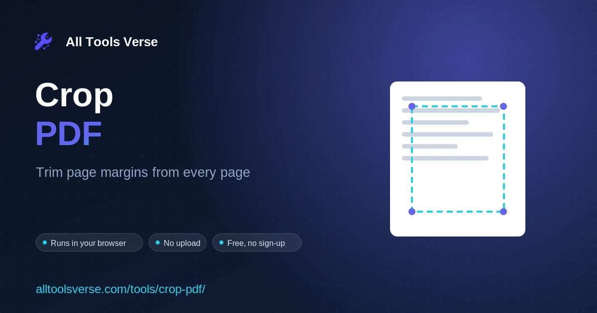 Crop PDF - free online tool by All Tools Verse