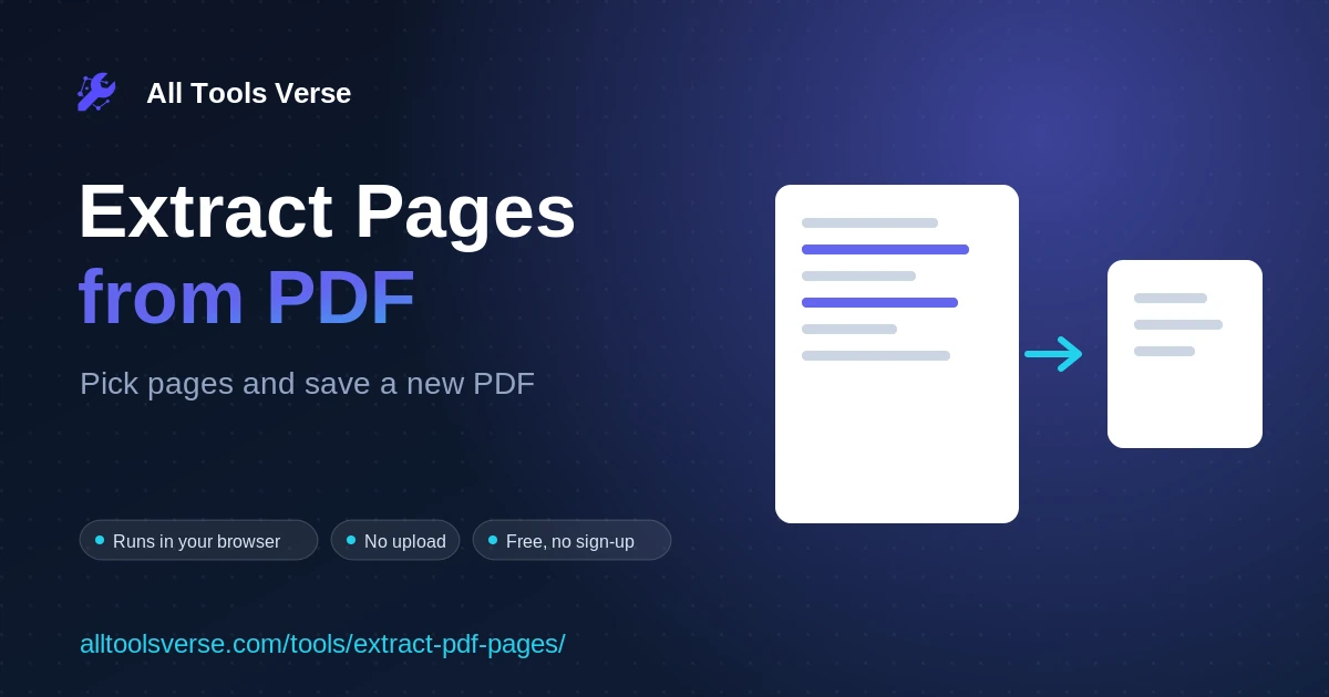 Extract Pages from PDF - free online tool by All Tools Verse