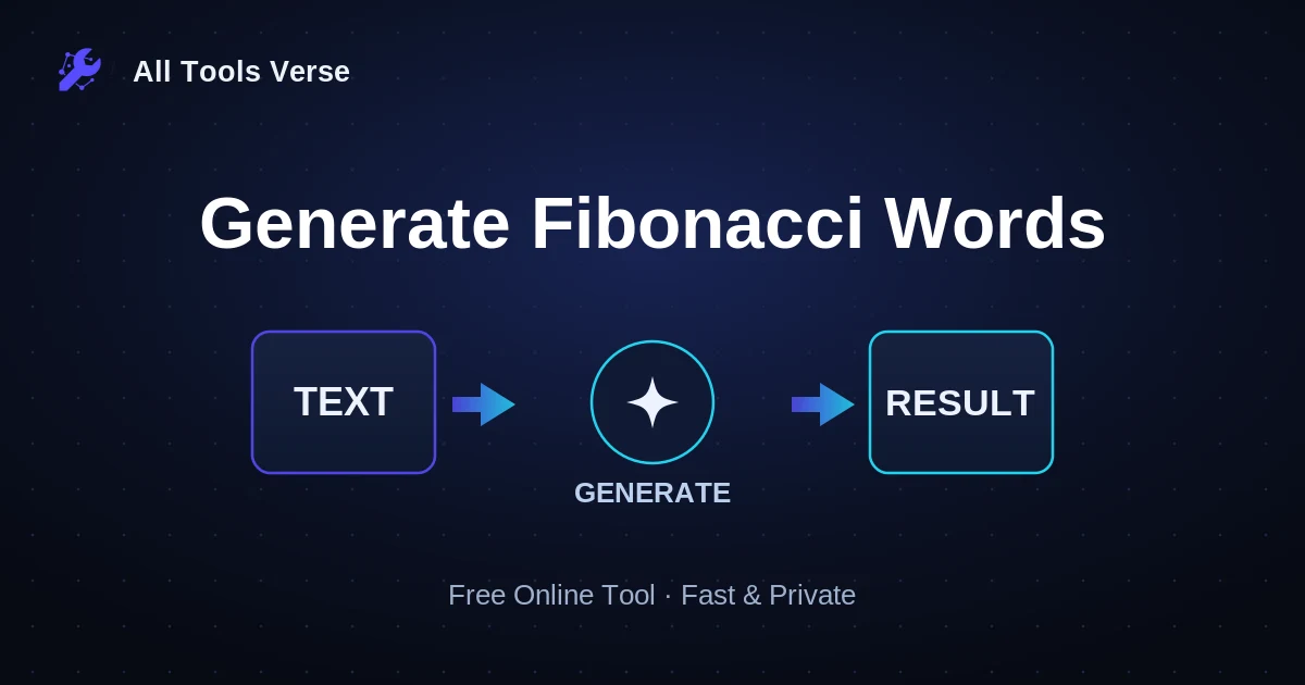 Generate Fibonacci Words · free online tool · All Tools Verse