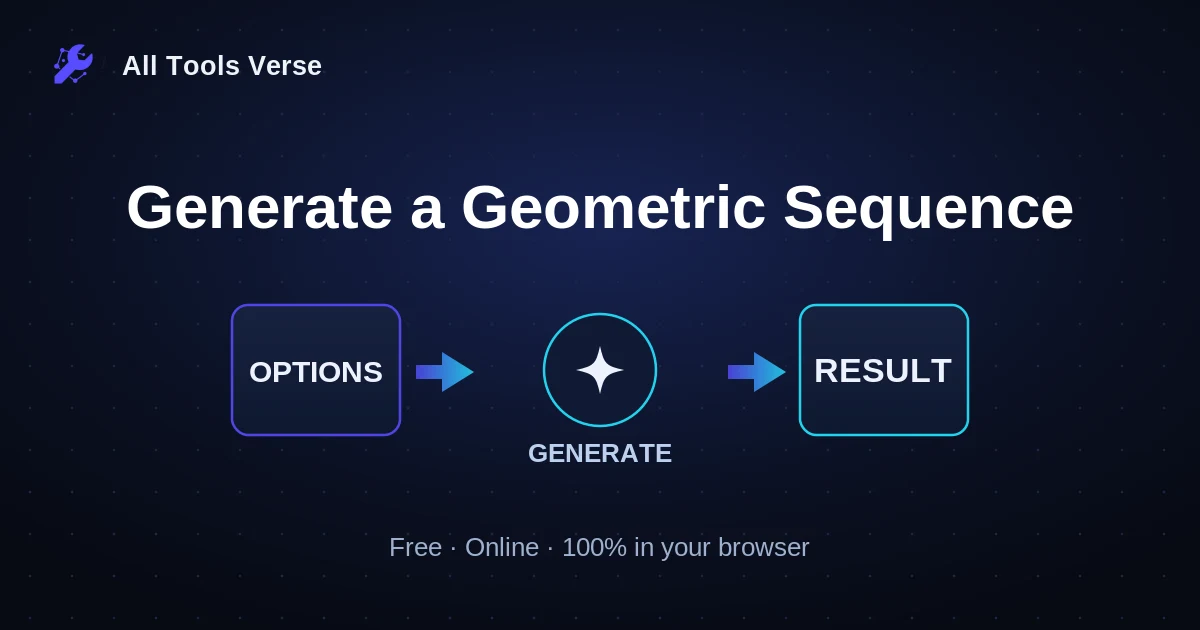 Generate a Geometric Sequence · free online tool · All Tools Verse
