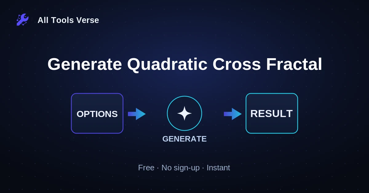 Generate Quadratic Cross Fractal · free online tool · All Tools Verse