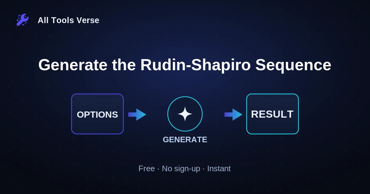 Generate the Rudin-Shapiro Sequence · free online tool · All Tools Verse