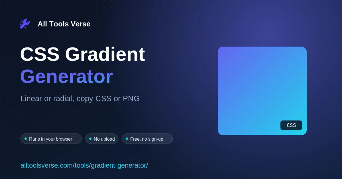 CSS Gradient Generator - free online tool by All Tools Verse