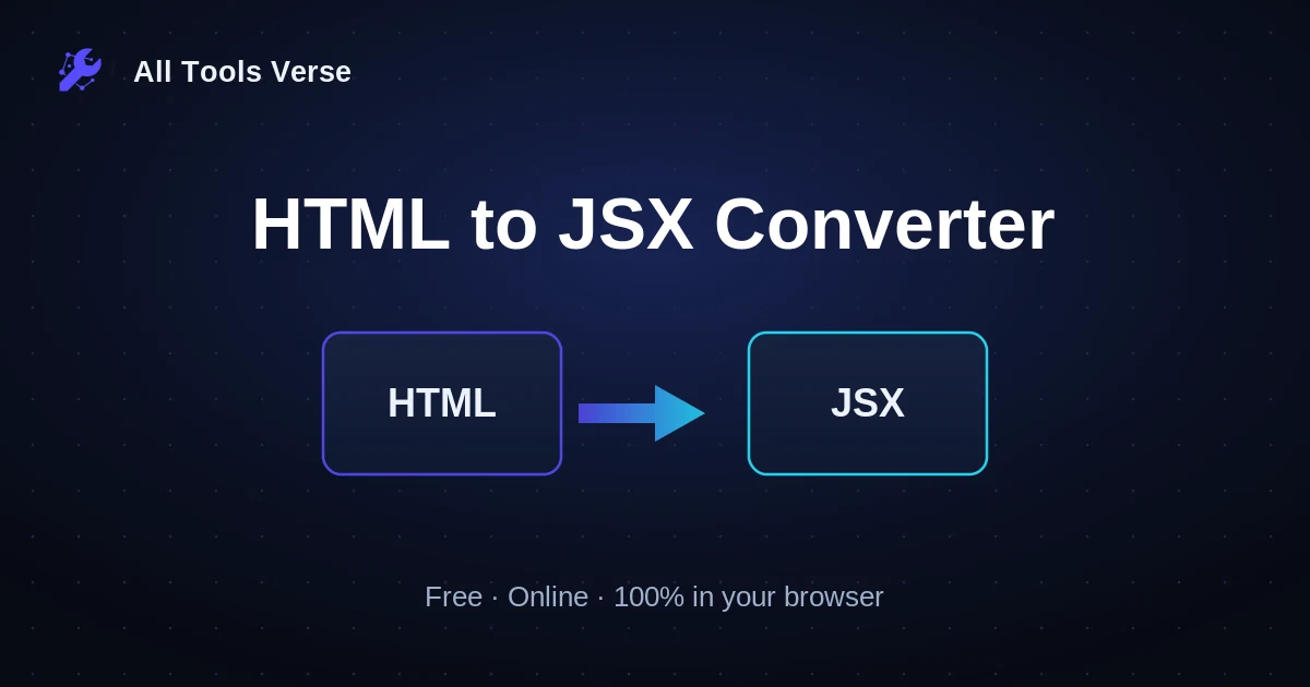 HTML to JSX Converter · free online tool · All Tools Verse