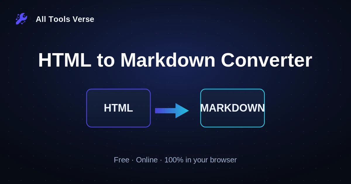 HTML to Markdown Converter · free online tool · All Tools Verse