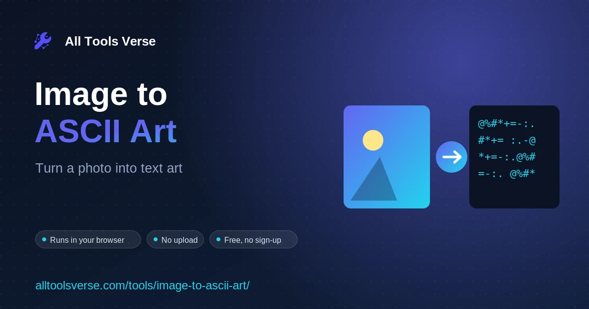 Image to ASCII Art - free online tool by All Tools Verse