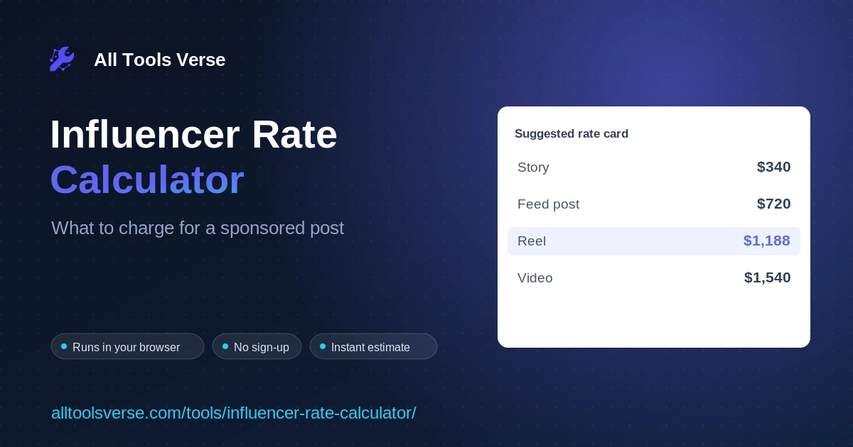 Influencer Rate Calculator preview