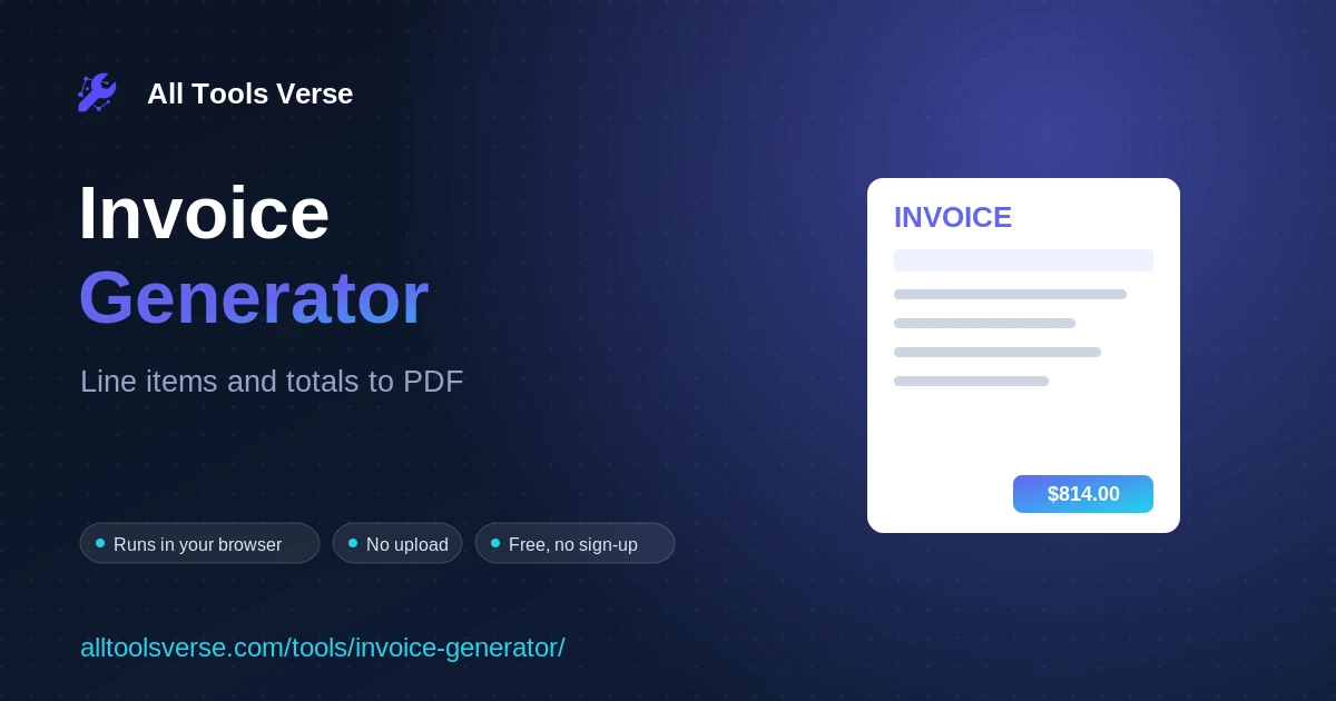 Invoice Generator - free online tool by All Tools Verse