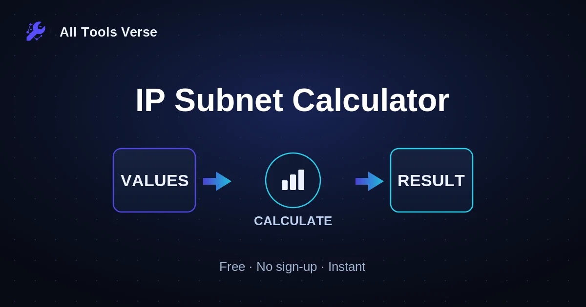 IP Subnet Calculator · free online tool · All Tools Verse