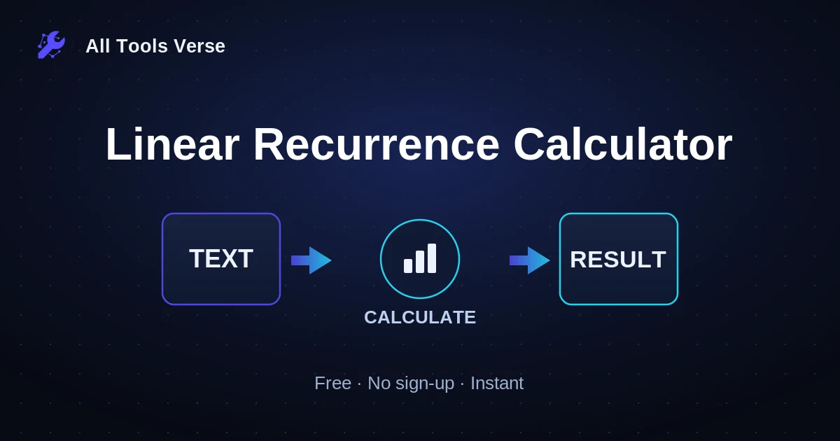 Linear Recurrence Calculator · free online tool · All Tools Verse