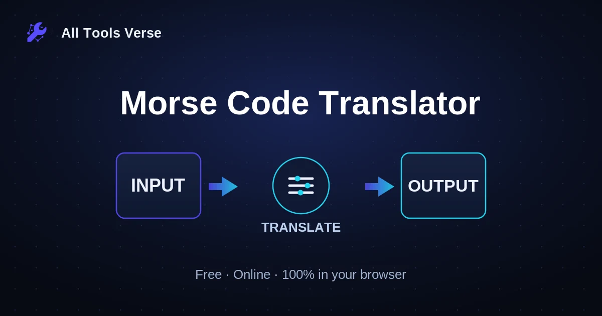 Morse Code Translator · free online tool · All Tools Verse