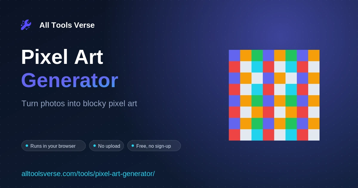 Pixel Art Generator - free online tool by All Tools Verse