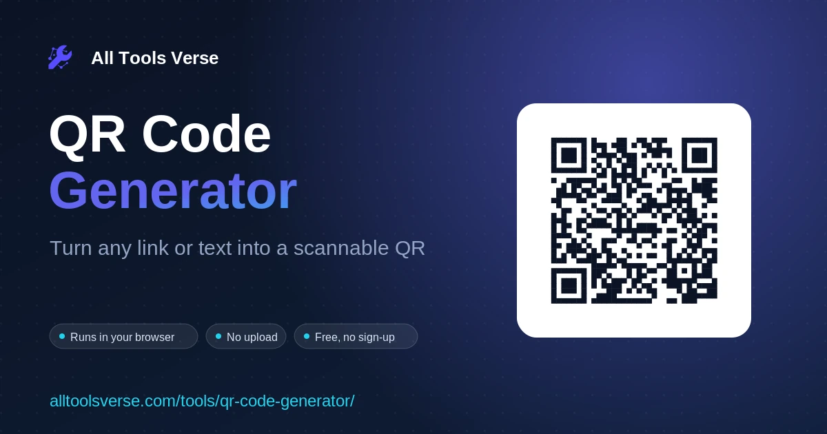 QR Code Generator - free online tool by All Tools Verse