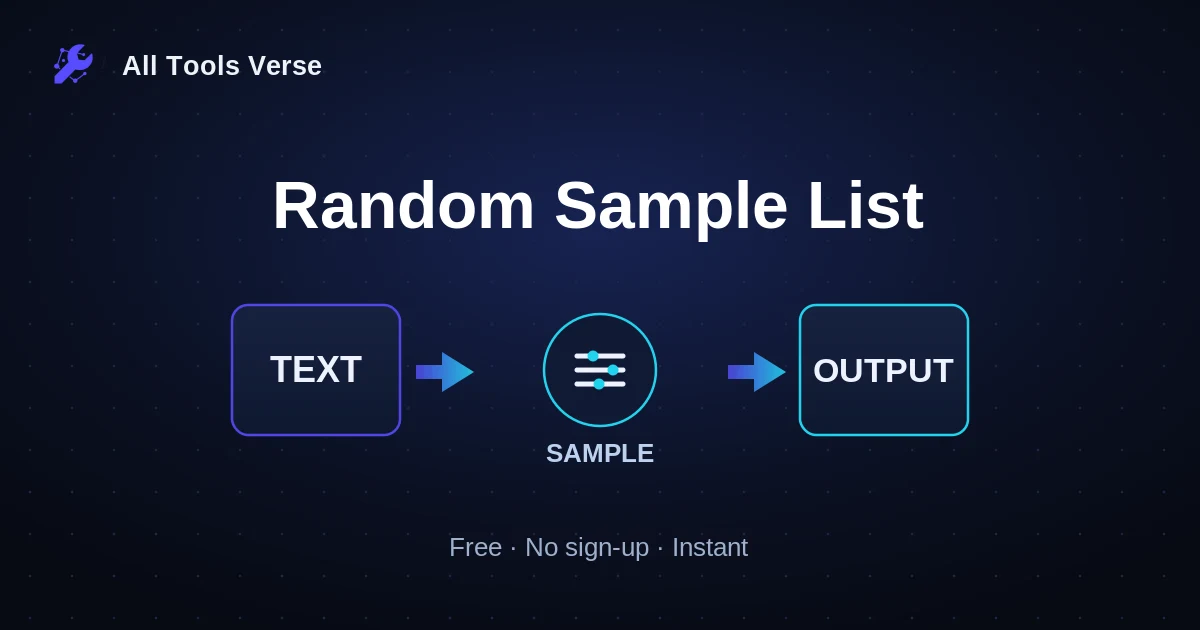 Random Sample List · free online tool · All Tools Verse