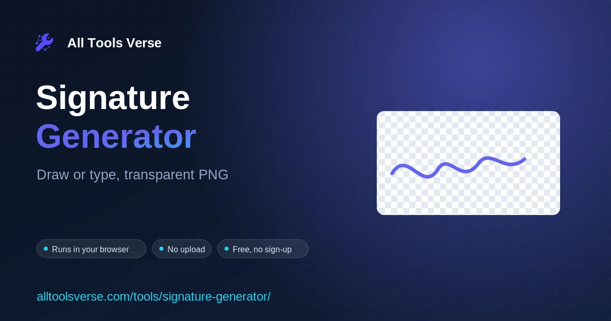 Signature Generator - free online tool by All Tools Verse
